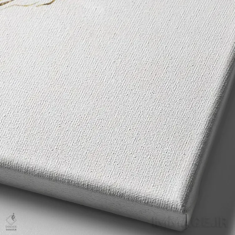 تابلو مدرن مرغ مگس خوار ۱: سیلوئت طلایی اثر سارا مانوفسکی - نمای نزدیک بافت بوم