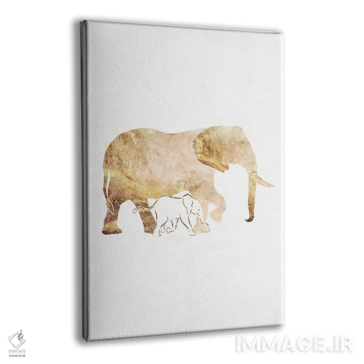 تابلو مدرن فیل ۱: سیلوئت طلایی اثر سارا مانوفسکی - نمای پرسپکتیو محصول