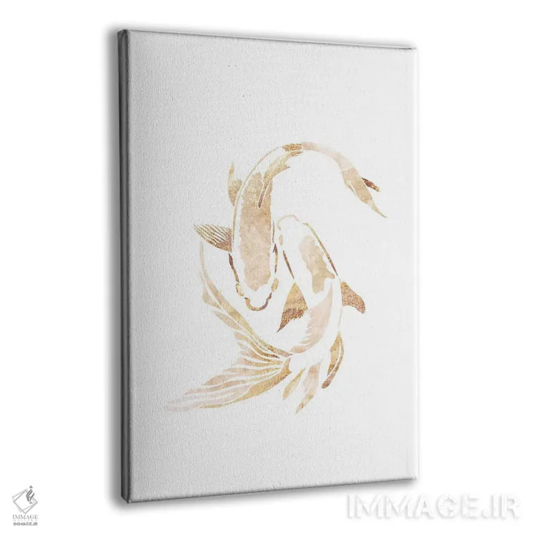 تابلو مدرن ماهی کوی ۲: سیلوئت طلایی اثر سارا مانوفسکی - نمای پرسپکتیو محصول