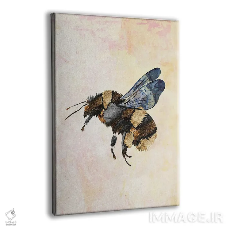 تابلو دکوراتیو زنبور آبرنگی فلزی ۱ اثر سارا مانوفسکی - نمای پرسپکتیو محصول