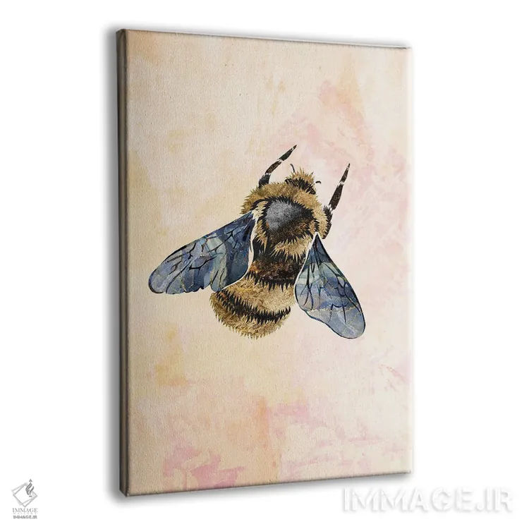تابلو دکوراتیو زنبور آبرنگی فلزی ۲ اثر سارا مانوفسکی - نمای پرسپکتیو محصول