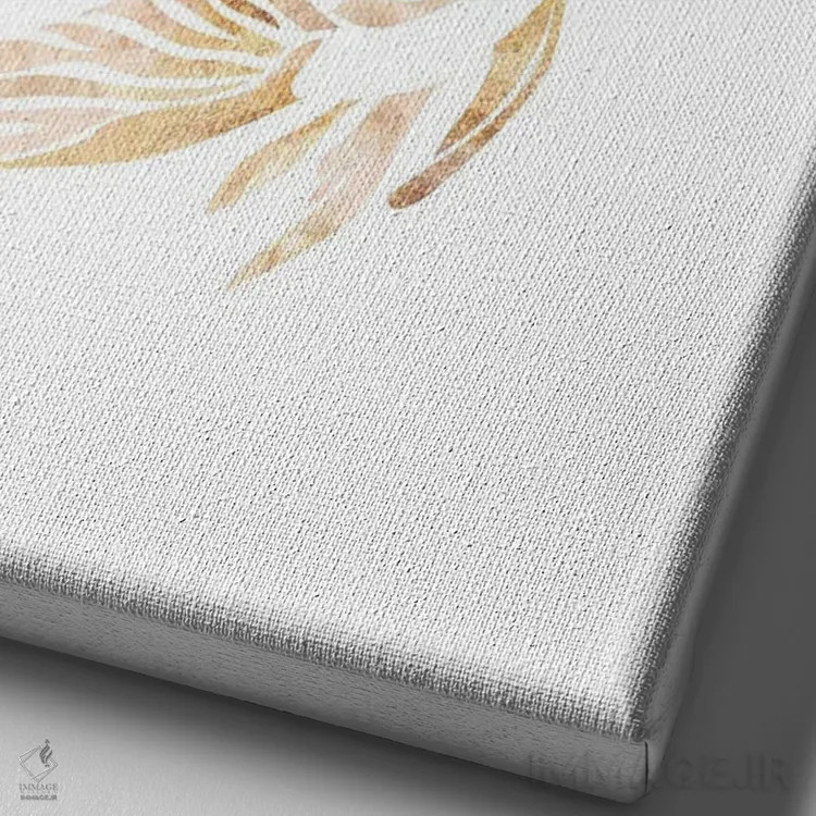 تابلو مدرن ماهی کوی ۲: سیلوئت طلایی اثر سارا مانوفسکی - نمای نزدیک بافت بوم