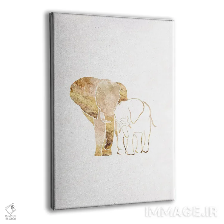 تابلو مدرن فیل ۲: سیلوئت طلایی اثر سارا مانوفسکی - نمای پرسپکتیو محصول