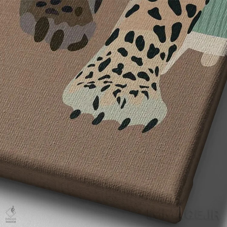 تابلو دکوراتیو پلنگ کاکتوس اثر سارا مانوفسکی - نمای نزدیک بافت بوم