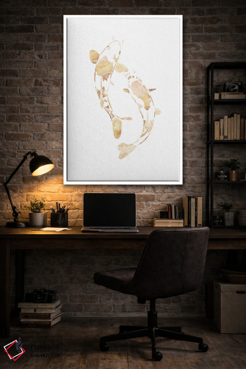 تابلو مدرن ماهی کوی ۱: سیلوئت طلایی اثر سارا مانوفسکی - D4W