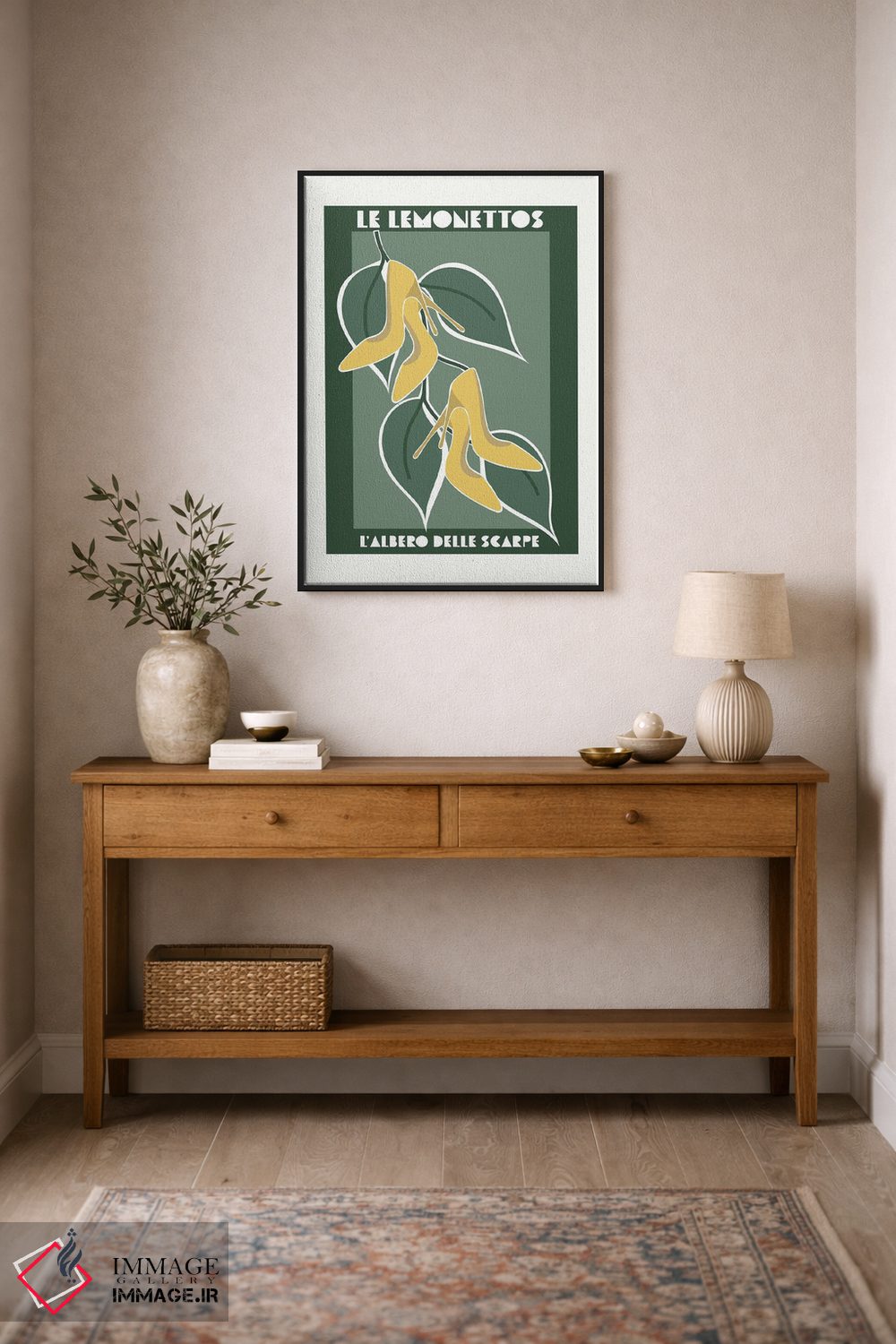تابلو مدرن درخت لیمویی کفش دار اثر سارا مانوفسکی - D1B