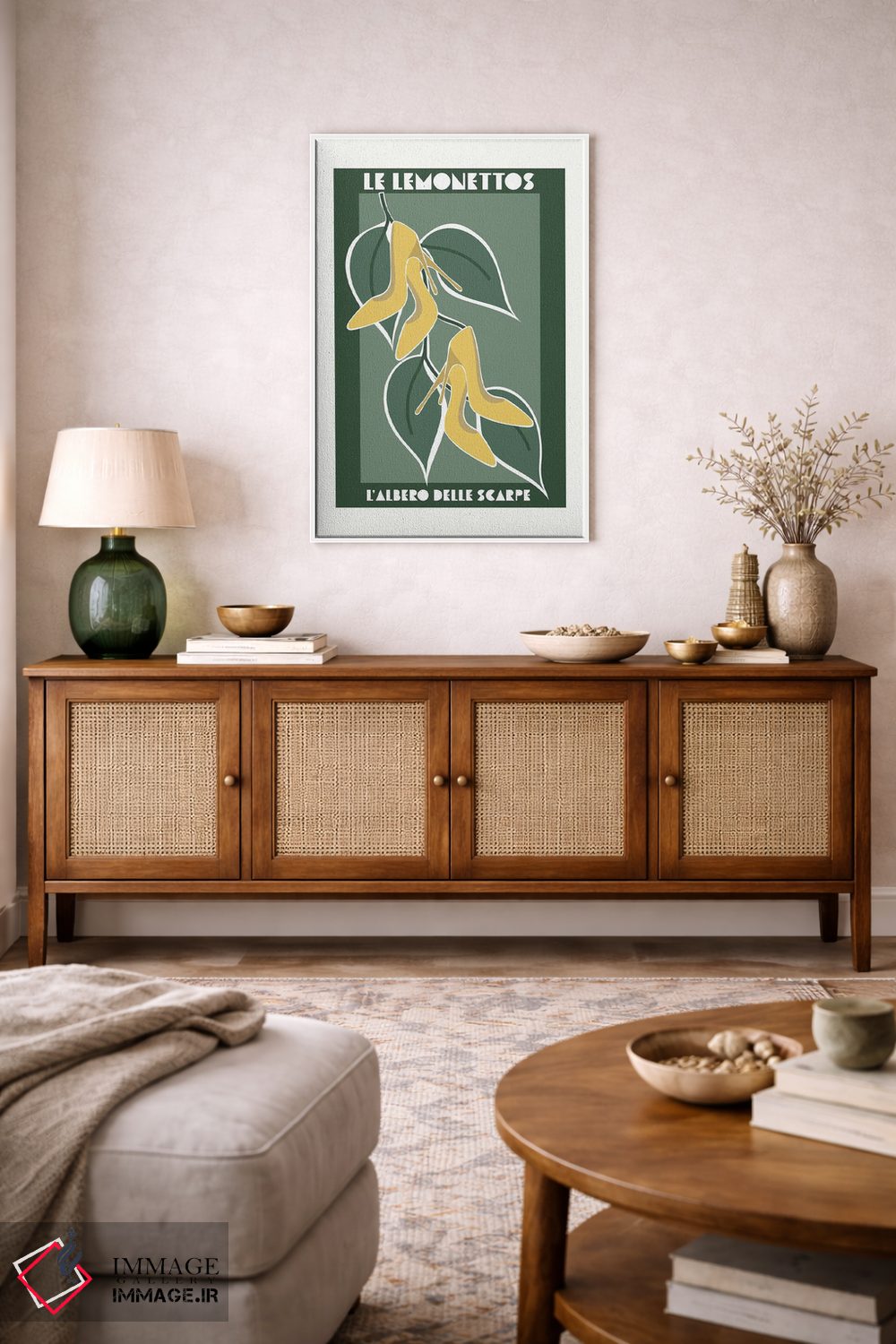 تابلو مدرن درخت لیمویی کفش دار اثر سارا مانوفسکی - D2W