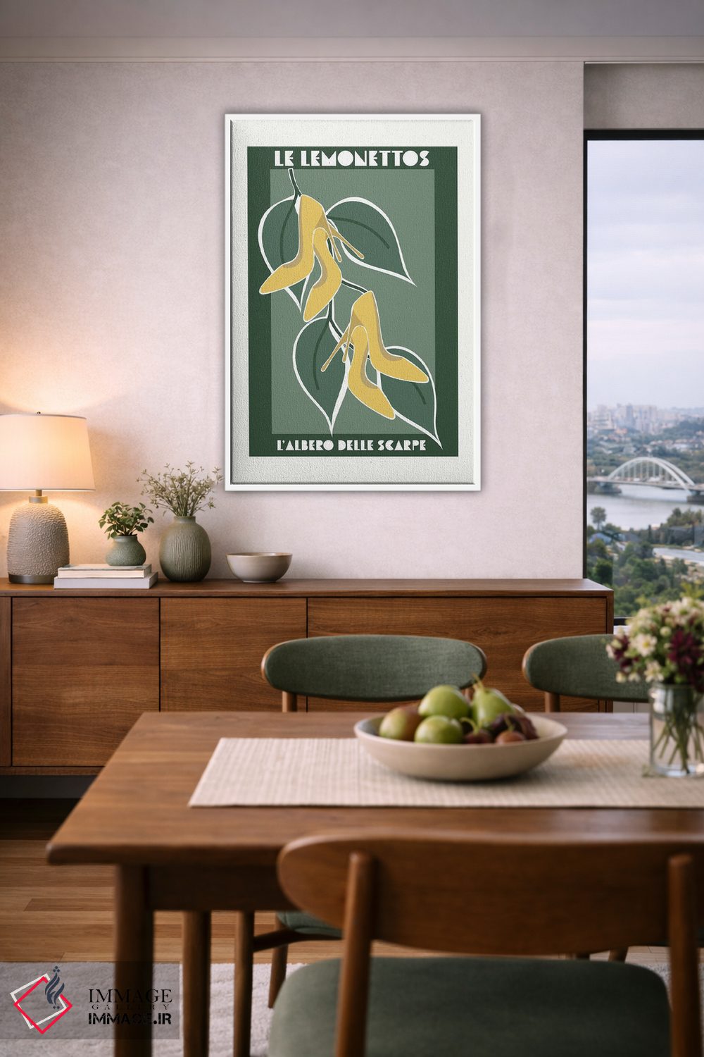 تابلو مدرن درخت لیمویی کفش دار اثر سارا مانوفسکی - D6W