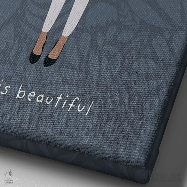 تابلو مدرن زندگی زیباست اثر سارا مانوفسکی - نمای نزدیک بافت بوم