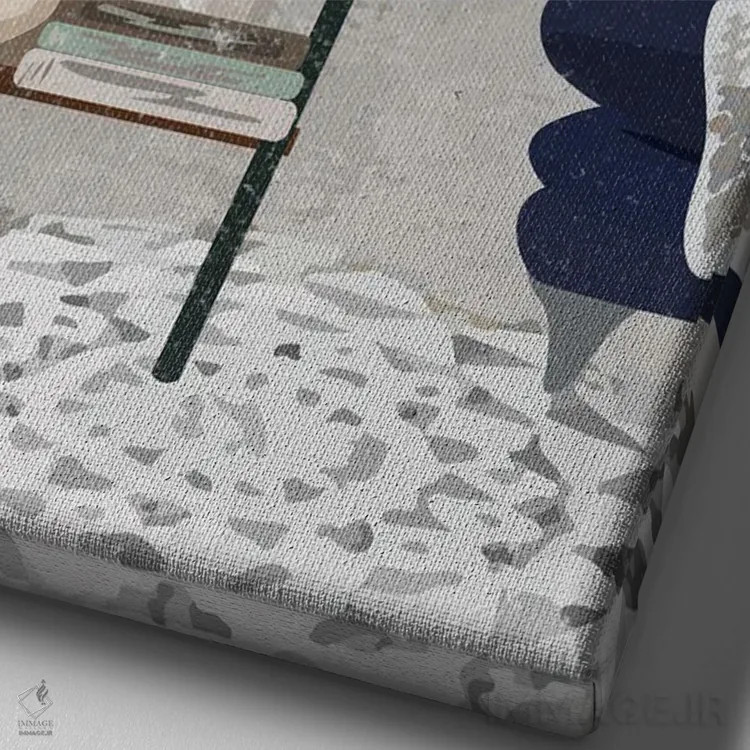 تابلو دکوراتیو قفسه کتاب ماکائو اثر سارا مانوفسکی - نمای نزدیک بافت بوم