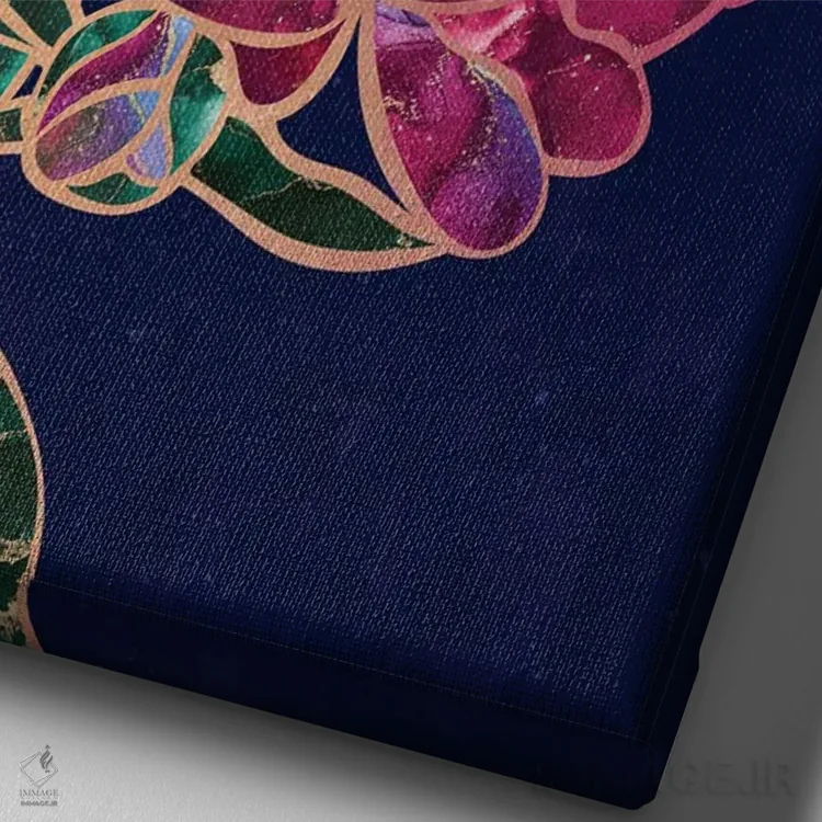 تابلو مدرن گل صدتومانی فلزی اثر سارا مانوفسکی - نمای نزدیک بافت بوم