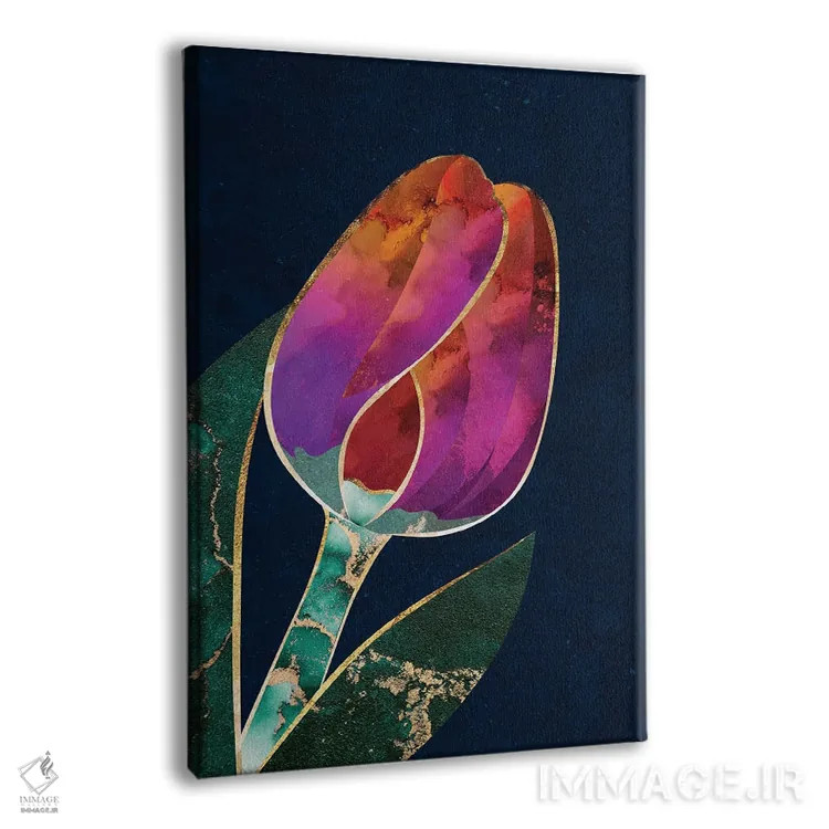 تابلو مدرن لاله فلزی اثر سارا مانوفسکی - نمای پرسپکتیو محصول