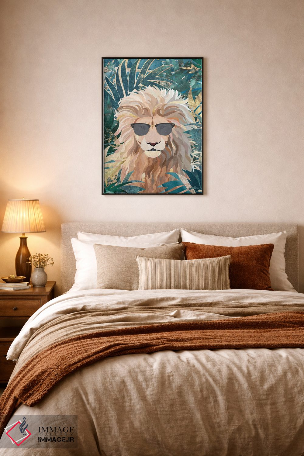 تابلو دکوراتیو شیر در جنگل اثر سارا مانوفسکی - D5B