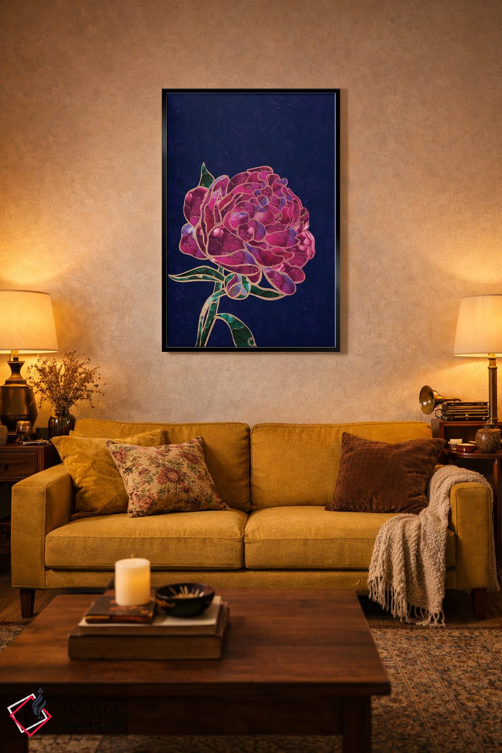 تابلو مدرن گل صدتومانی فلزی اثر سارا مانوفسکی - D4B