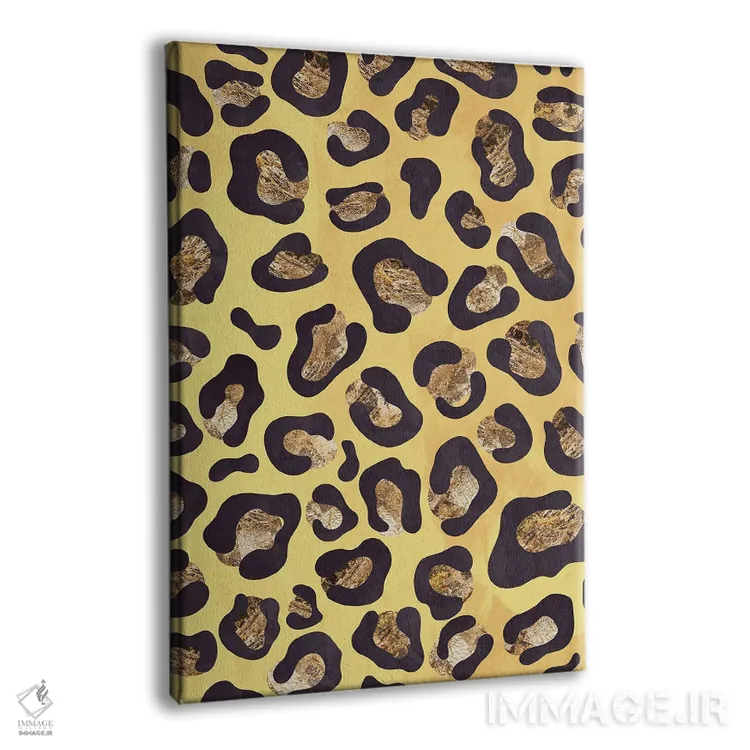 تابلو دکوراتیو نقش پلنگی زرد طلایی اثر سارا مانوفسکی - نمای پرسپکتیو محصول