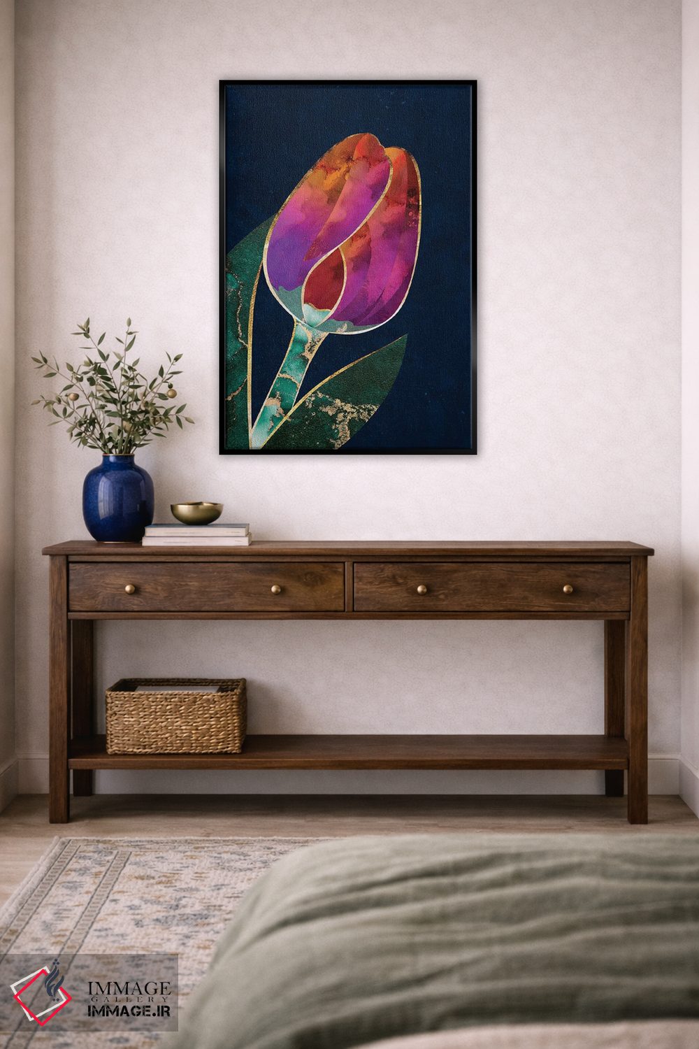تابلو مدرن لاله فلزی اثر سارا مانوفسکی - D5B