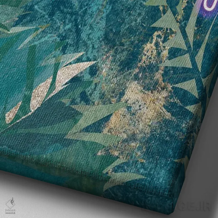 تابلو دکوراتیو جنگل نئونی، موجود وحشی ۱ اثر سارا مانوفسکی - نمای نزدیک بافت بوم