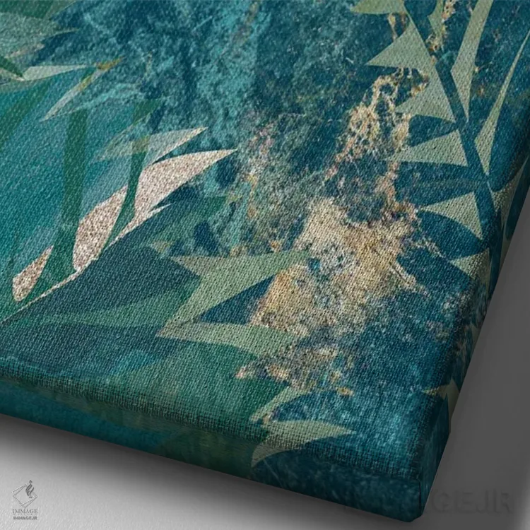 تابلو دکوراتیو جنگل نئونی: دم و بازدم ۱ اثر سارا مانوفسکی - نمای نزدیک بافت بوم