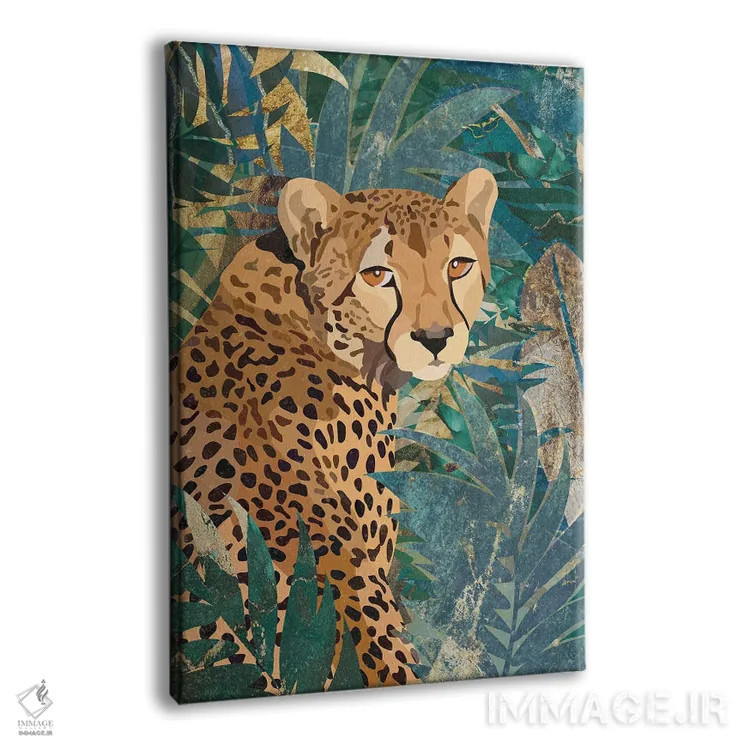 تابلو دکوراتیو یوزپلنگ در جنگل اثر سارا مانوفسکی - نمای پرسپکتیو محصول