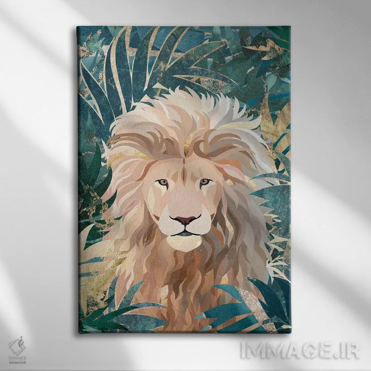 تابلو دکوراتیو لئو آین در جنگل اثر سارا مانوفسکی - نمای روبهرو روی دیوار