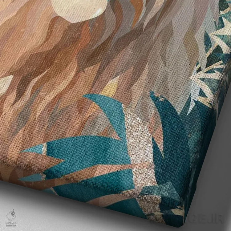 تابلو دکوراتیو لئو آین در جنگل اثر سارا مانوفسکی - نمای نزدیک بافت بوم