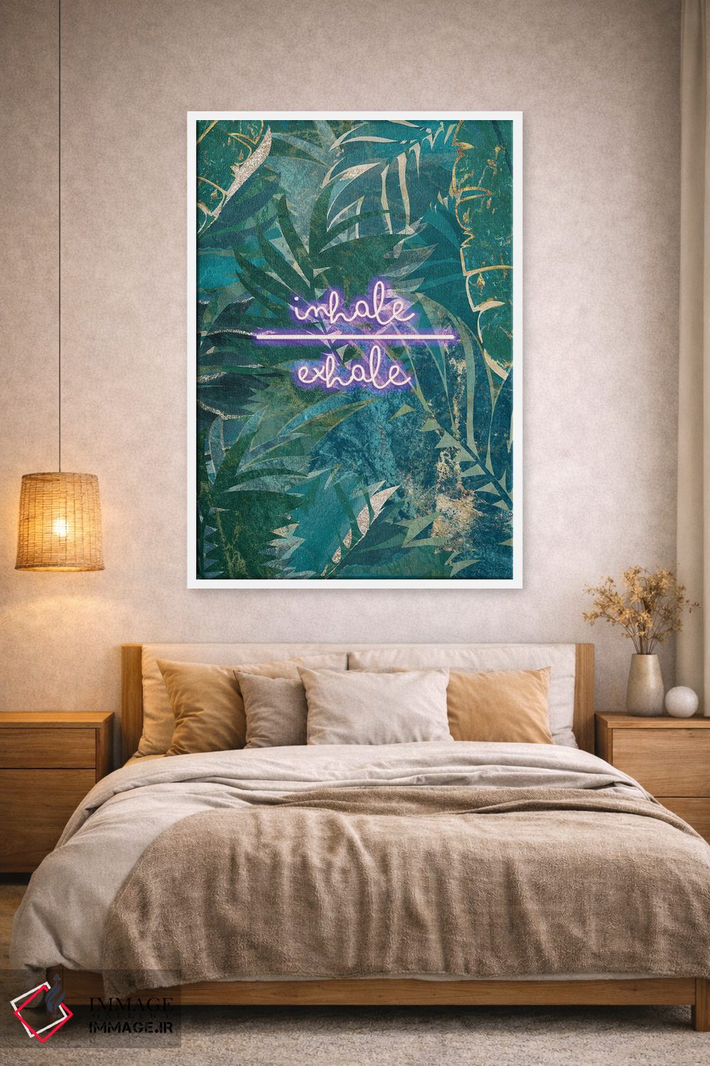 تابلو دکوراتیو جنگل نئونی: دم و بازدم ۱ اثر سارا مانوفسکی - D1W