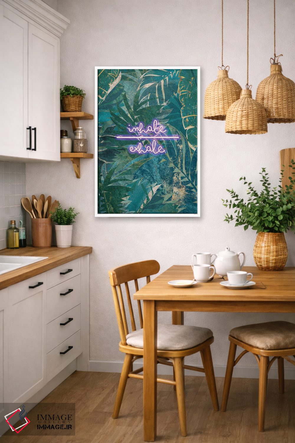 تابلو دکوراتیو جنگل نئونی: دم و بازدم ۱ اثر سارا مانوفسکی - D6W