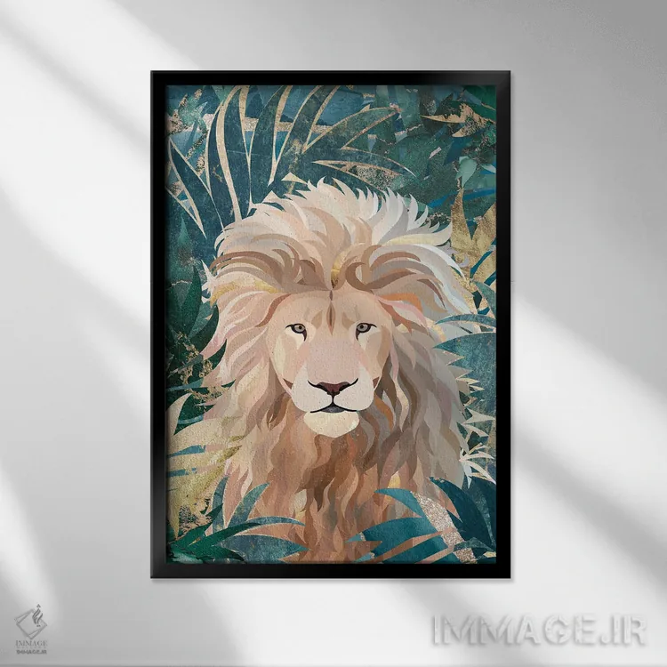 تابلو دکوراتیو لئو آین در جنگل اثر سارا مانوفسکی - نمای قابدار مشکی