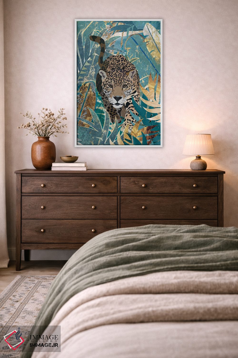 تابلو دکوراتیو پلنگ در جنگل اثر سارا مانوفسکی - D2W