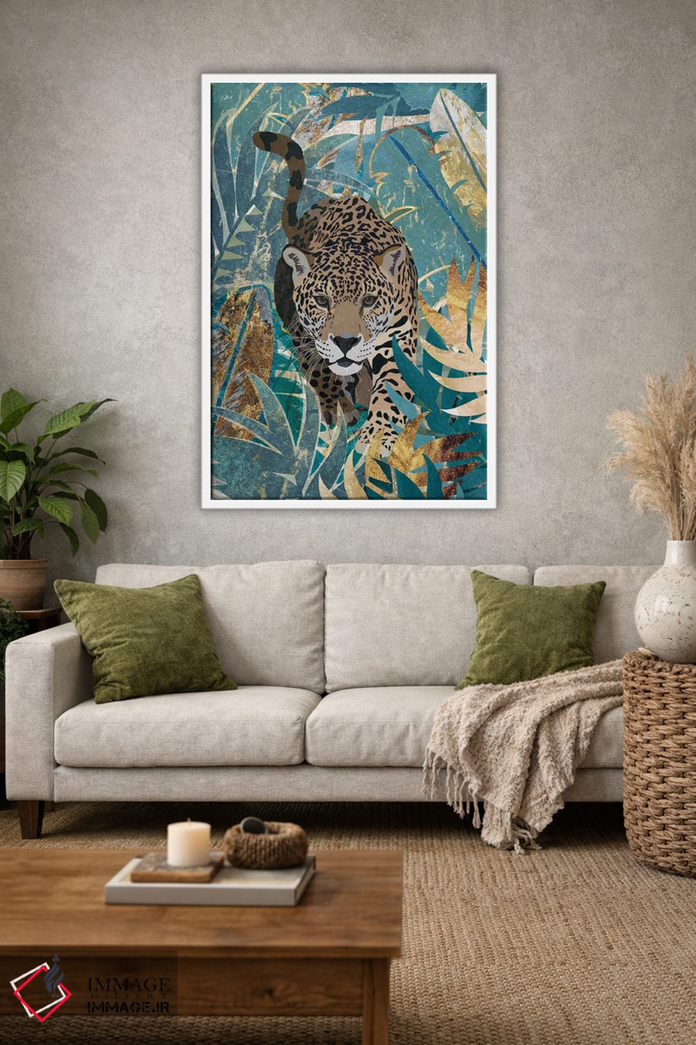 تابلو دکوراتیو پلنگ در جنگل اثر سارا مانوفسکی - D1W