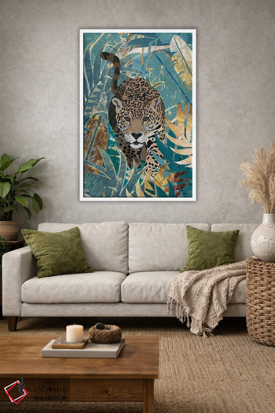 تابلو دکوراتیو پلنگ در جنگل اثر سارا مانوفسکی - D1W