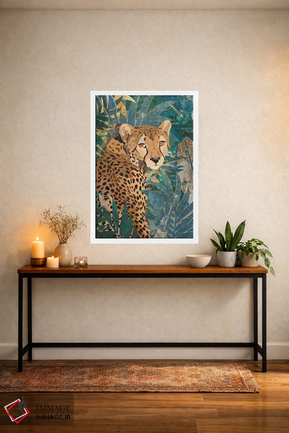 تابلو دکوراتیو یوزپلنگ در جنگل اثر سارا مانوفسکی - D3W