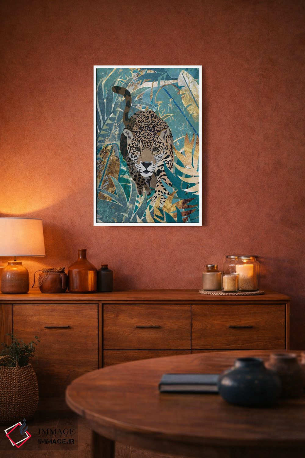 تابلو دکوراتیو پلنگ در جنگل اثر سارا مانوفسکی - D3W