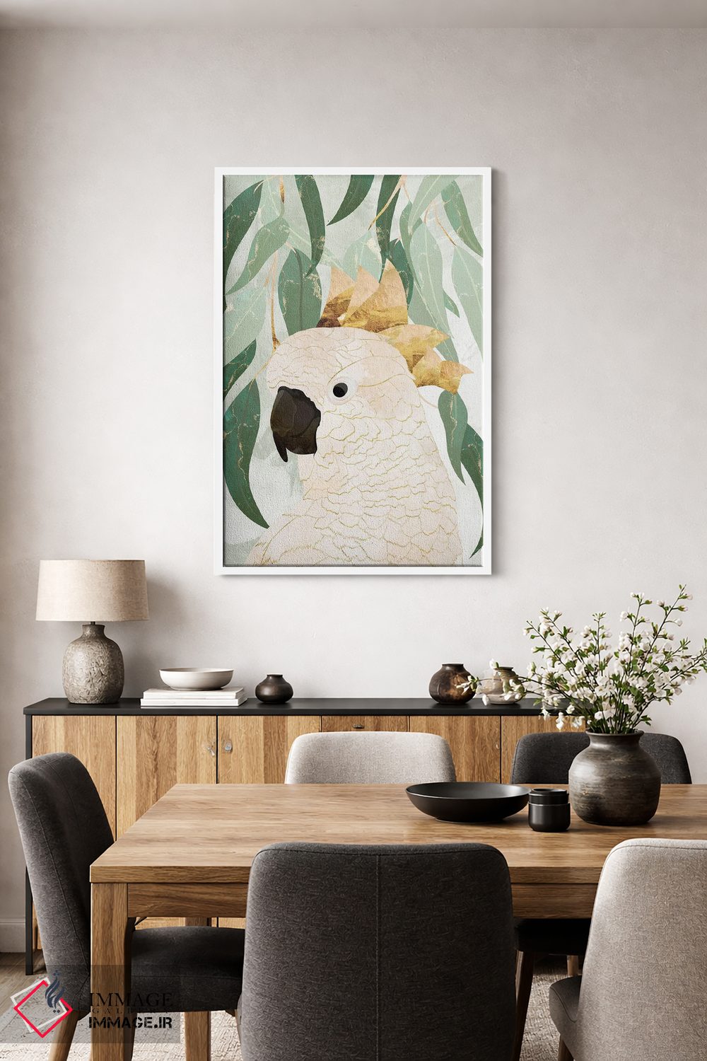 تابلو مینیمال طوطی کاکاتو اپرای سیدنی اثر سارا مانوفسکی - D2W