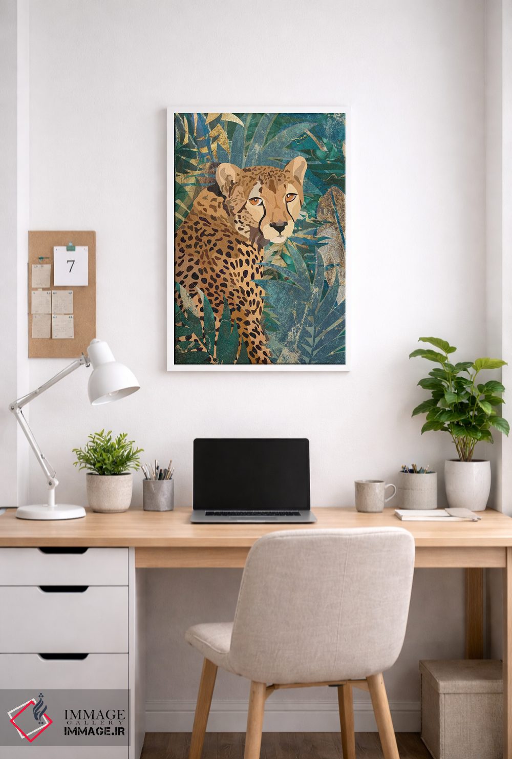 تابلو دکوراتیو یوزپلنگ در جنگل اثر سارا مانوفسکی - D4W