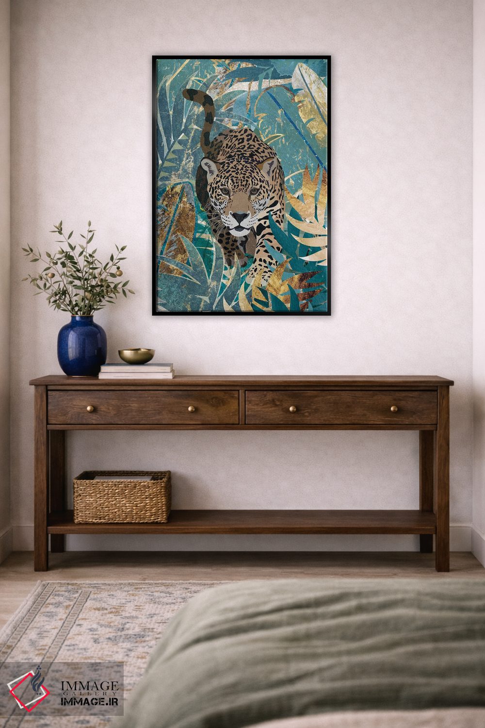 تابلو دکوراتیو پلنگ در جنگل اثر سارا مانوفسکی - D5B