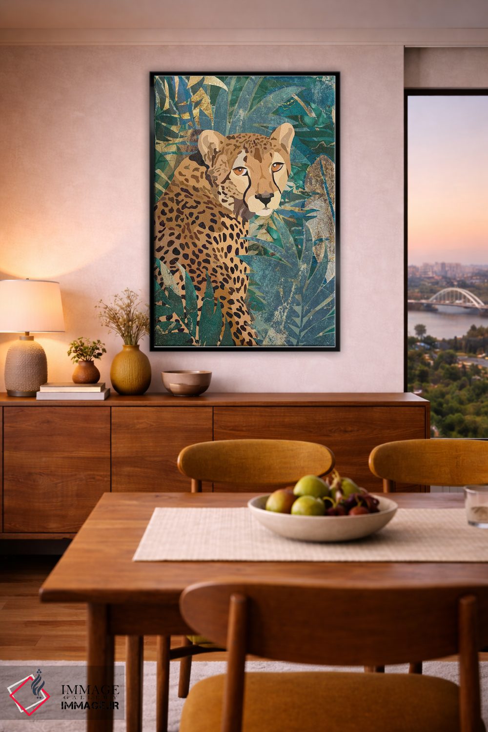 تابلو دکوراتیو یوزپلنگ در جنگل اثر سارا مانوفسکی - D6B