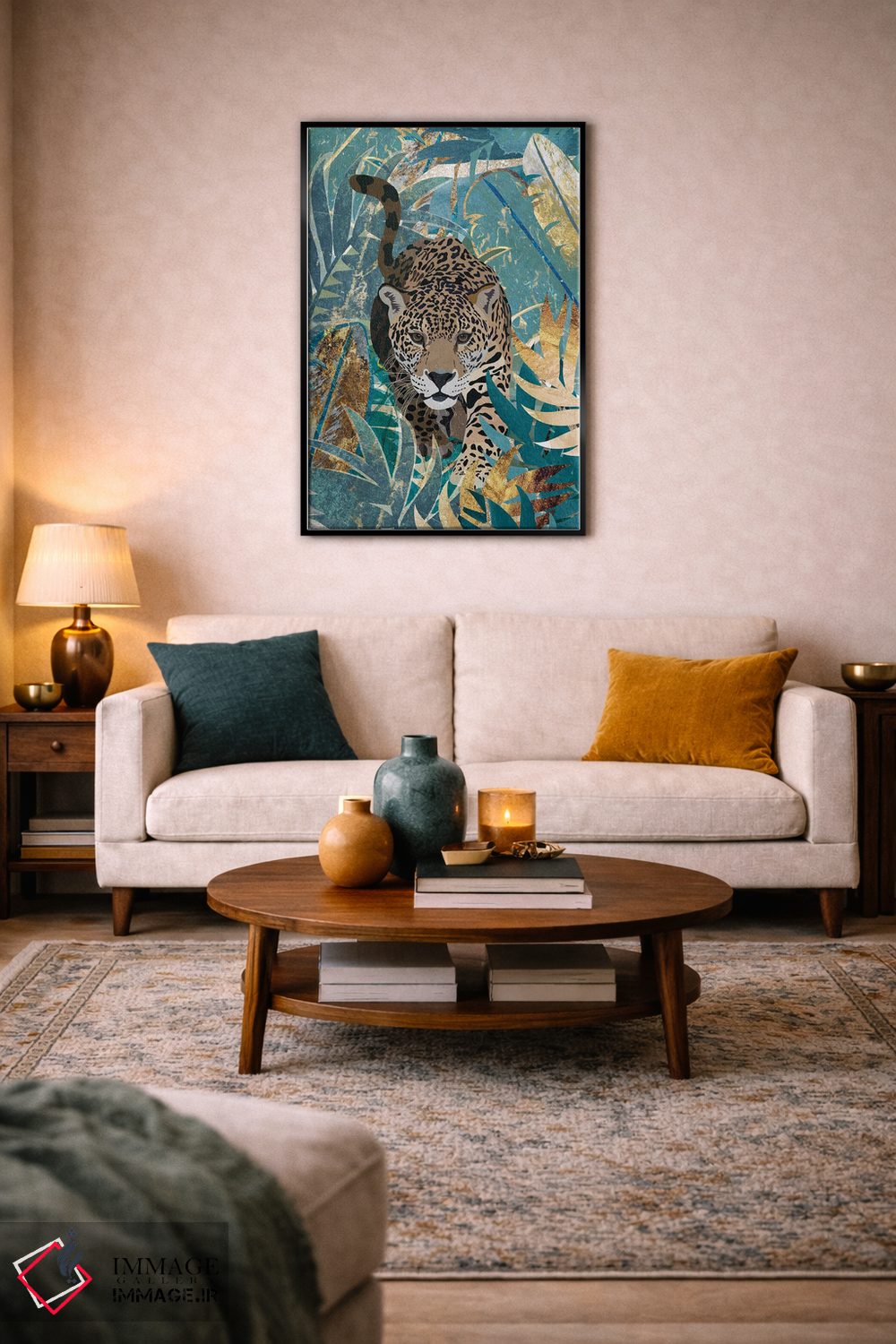 تابلو دکوراتیو پلنگ در جنگل اثر سارا مانوفسکی - D4B