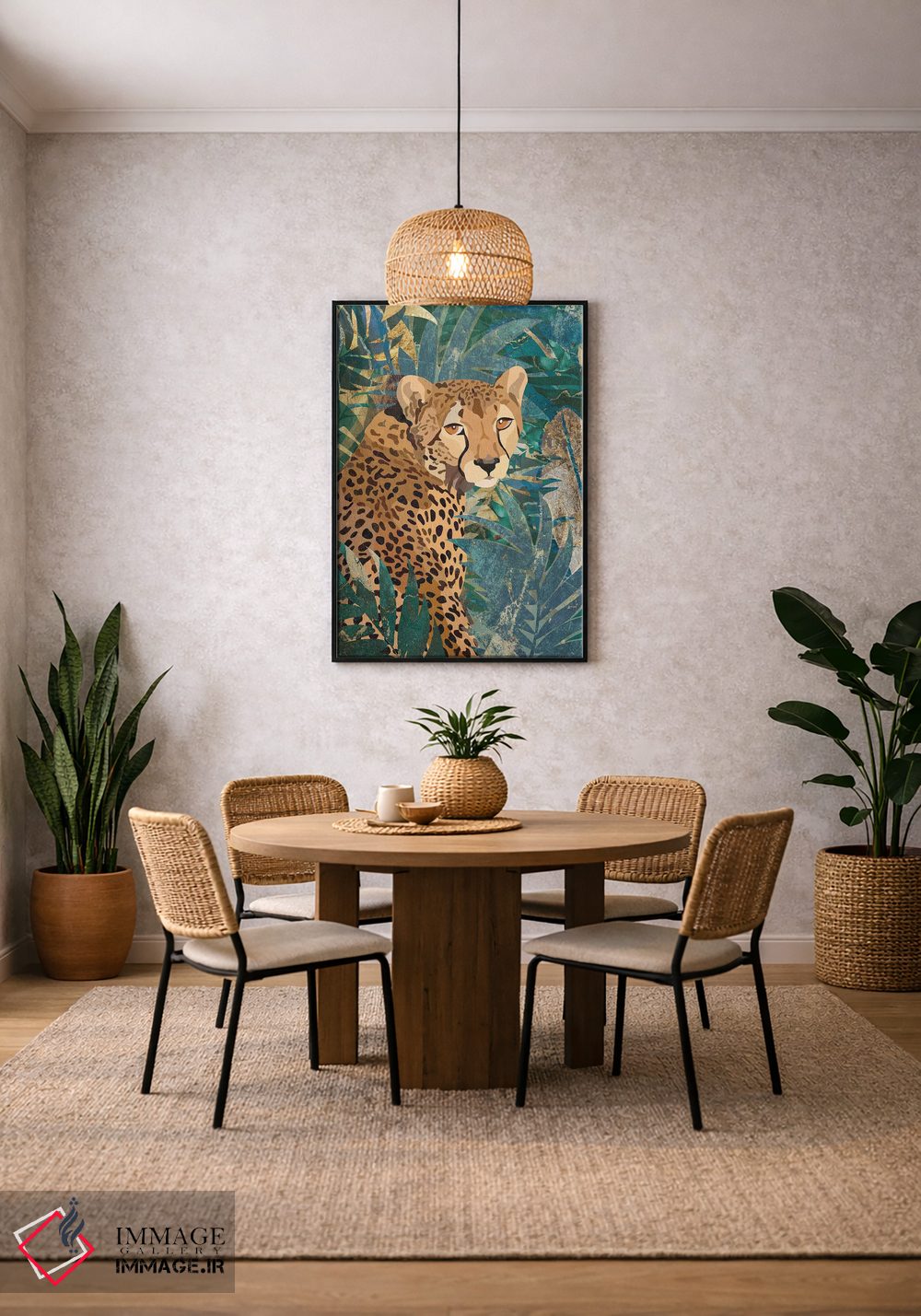 تابلو دکوراتیو یوزپلنگ در جنگل اثر سارا مانوفسکی - D5B