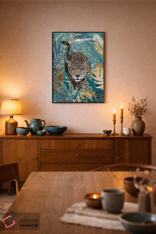 تابلو دکوراتیو پلنگ در جنگل اثر سارا مانوفسکی - D6B