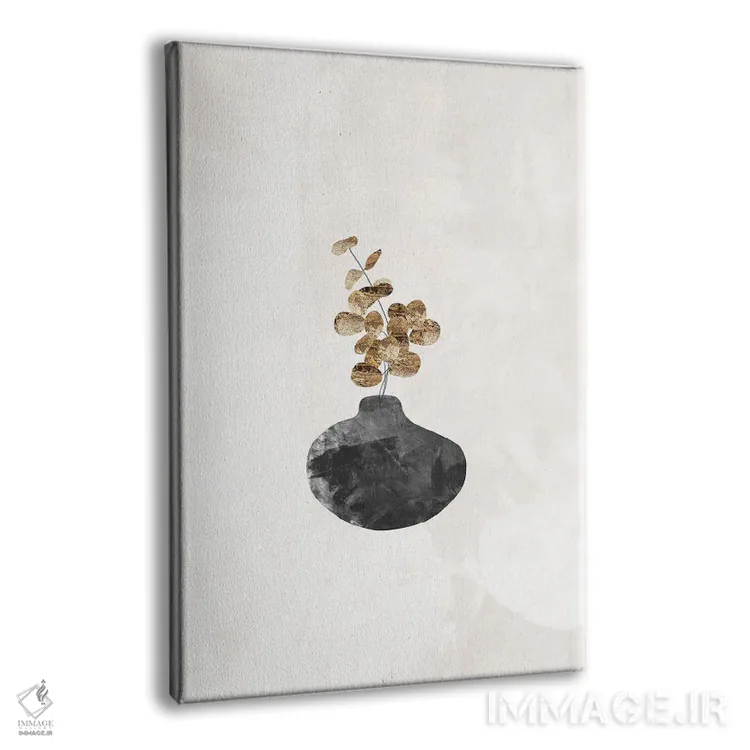 تابلو مینیمال گیاه اکالیپتوس طلایی I اثر سارا مانوفسکی - نمای پرسپکتیو محصول