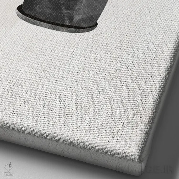 تابلو مینیمال گیاه پنیر سوئیسی طلایی اثر سارا مانوفسکی - نمای نزدیک بافت بوم