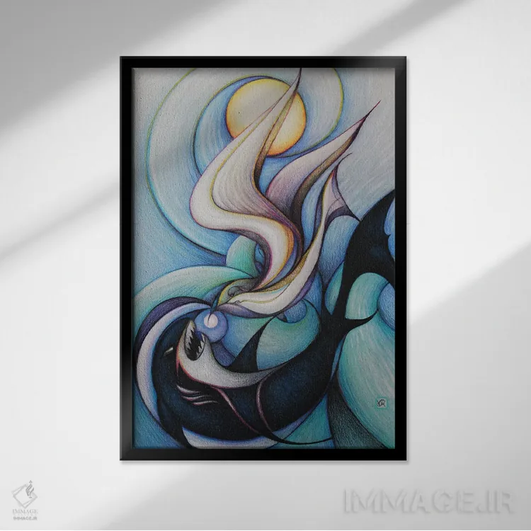 تابلو دکوراتیو تهاجم اثر ماسیمو ویتوریوسی - نمای قابدار مشکی