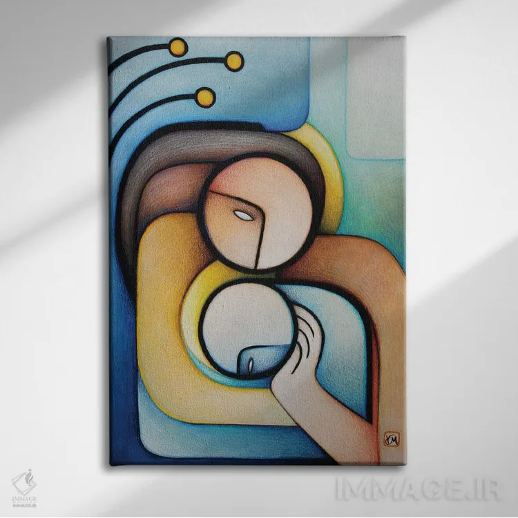 تابلو دکوراتیو تماس اثر ماسیمو ویتوریوسی - نمای روبهرو روی دیوار