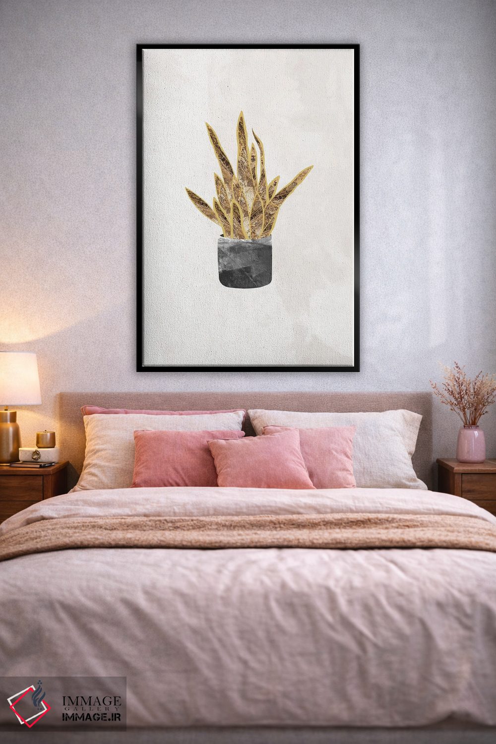 تابلو مینیمال گیاه سانسوریا طلایی اثر سارا مانوفسکی - D2B