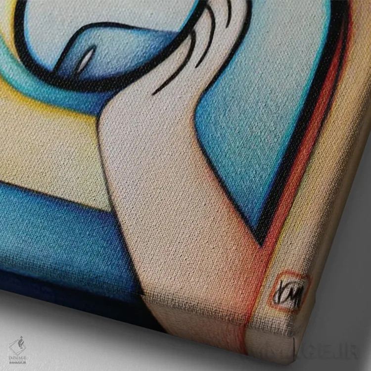 تابلو دکوراتیو تماس اثر ماسیمو ویتوریوسی - نمای نزدیک بافت بوم