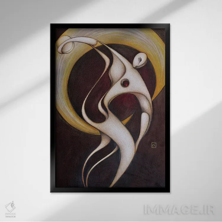 تابلو دکوراتیو دیسکوبولوس II اثر ماسیمو ویتوریوسی - نمای قابدار مشکی