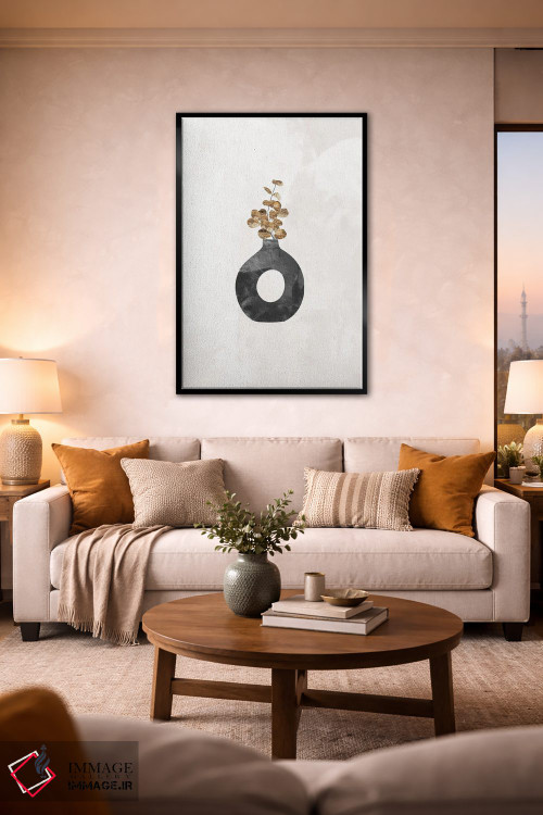 تابلو مینیمال گیاه اکالیپتوس طلایی II اثر سارا مانوفسکی - D1B