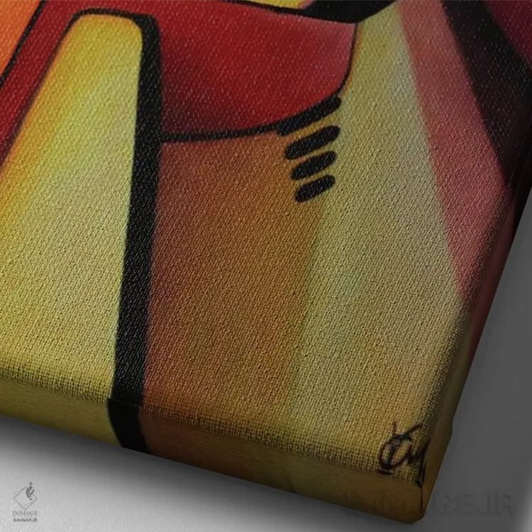 تابلو دکوراتیو پژواک عصری باستانی اثر ماسیمو ویتوریوسی - نمای نزدیک بافت بوم