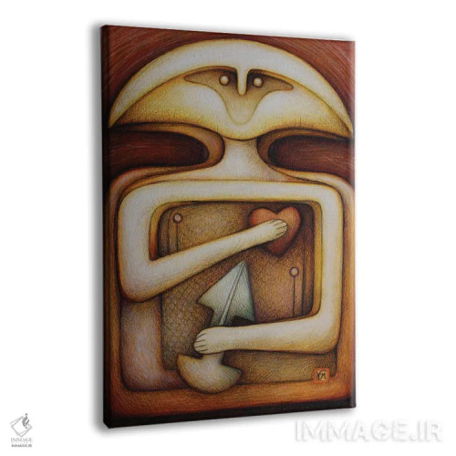 تابلو دکوراتیو جنگجوی نوسنگی آینده اثر ماسیمو ویتوریوسی - نمای پرسپکتیو محصول